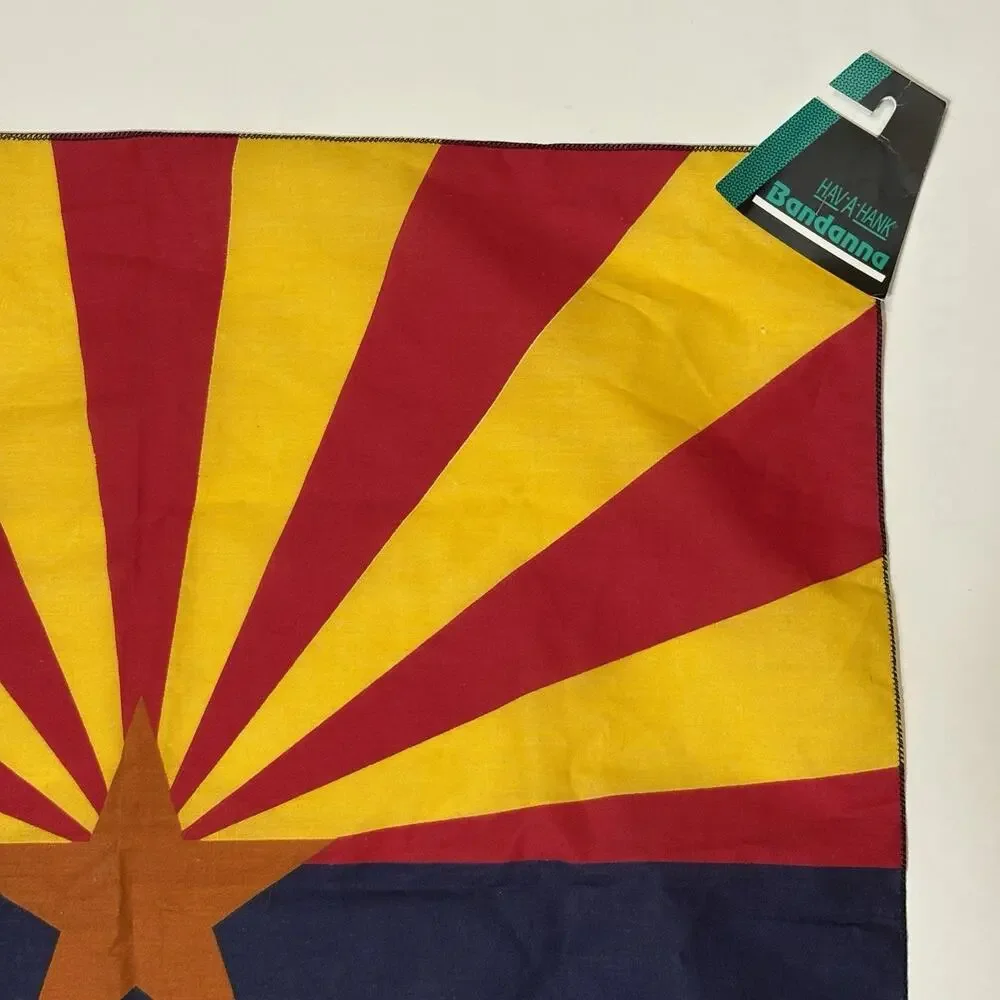Arizona Flag Bandana New Hav-A-Hank USA Made Poly-Cotton Star Red Yellow Blue